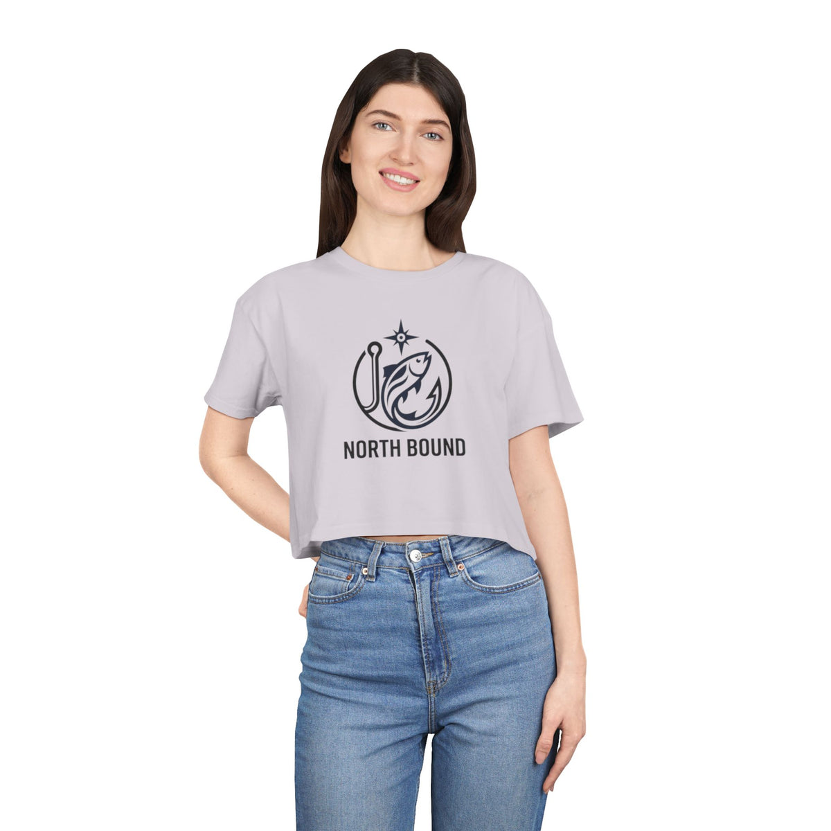 North Bound Fish Hook Logo Crop Tee