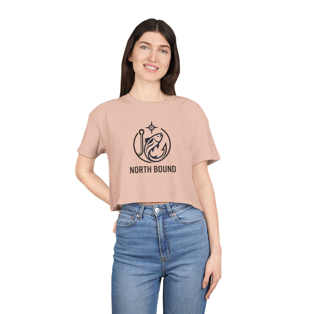 North Bound Fish Hook Logo Crop Tee